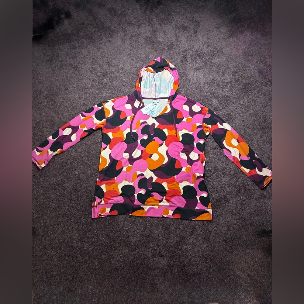 LuLaRoe Women's Hoodie in Pink, Orange, and Black